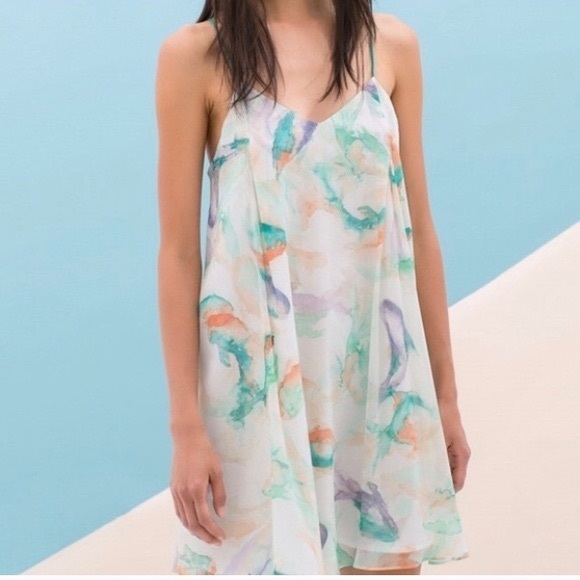 Zara Dresses & Skirts - KOI FISH WATERCOLOUR  DRESS😘